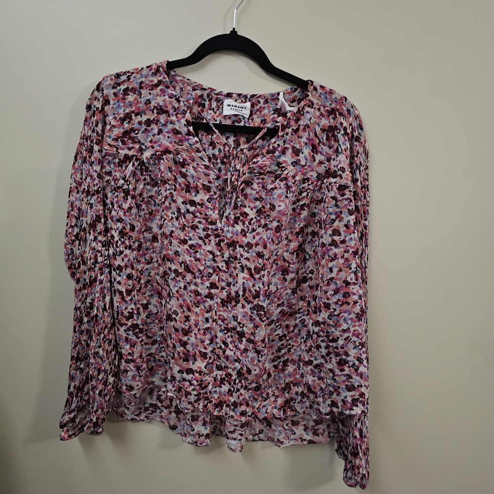 Isabel Marant Pink and Purple Floral Blouse Matching Set
